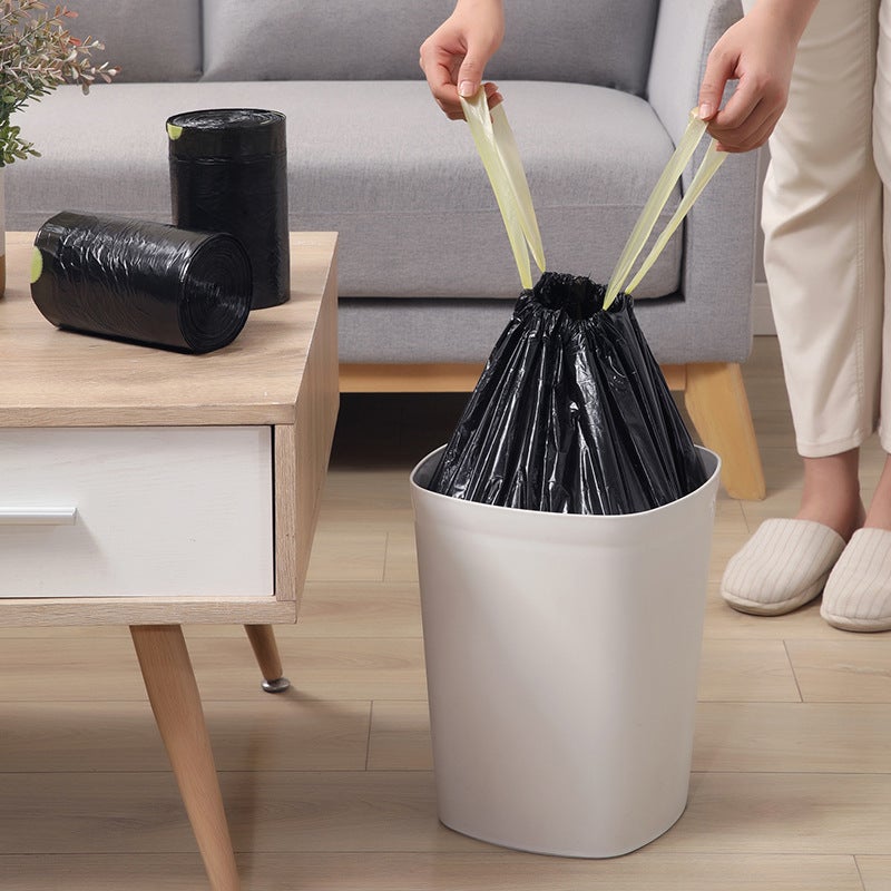 [Newcomers Exclusive] 100 Household Wearable Portable Garbage Bags Kitchen Office Living Room Drawstring Garbage - Image 3